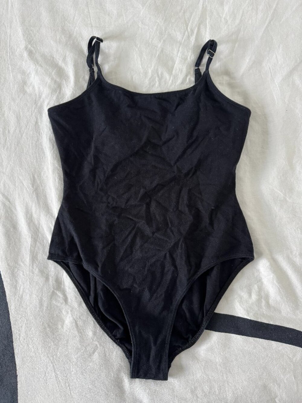 Danskin Black Dance Leotard Adjustable Straps Ballet Gymnastics Sz L
